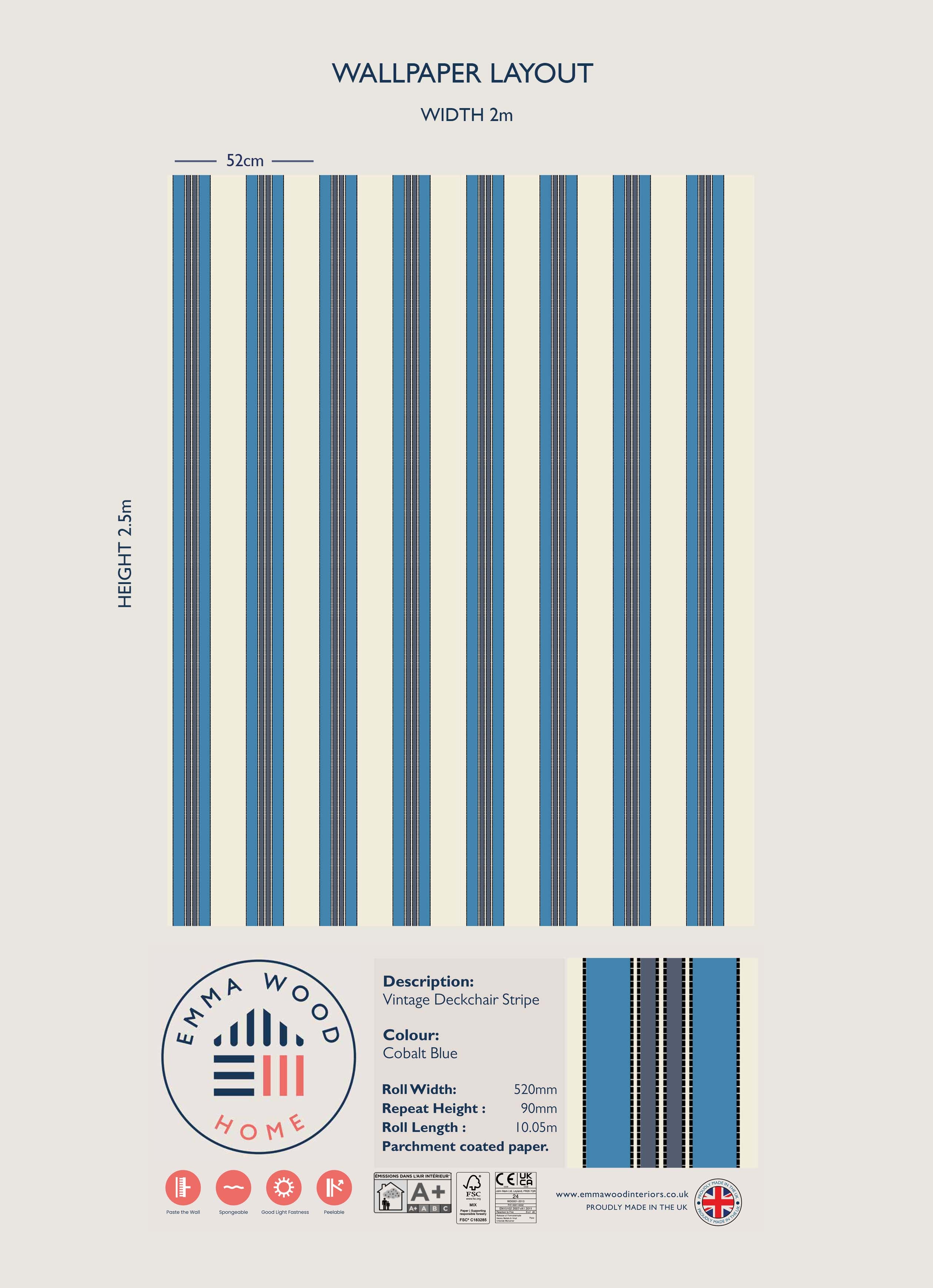 Vintage Deckchair - COBALT
