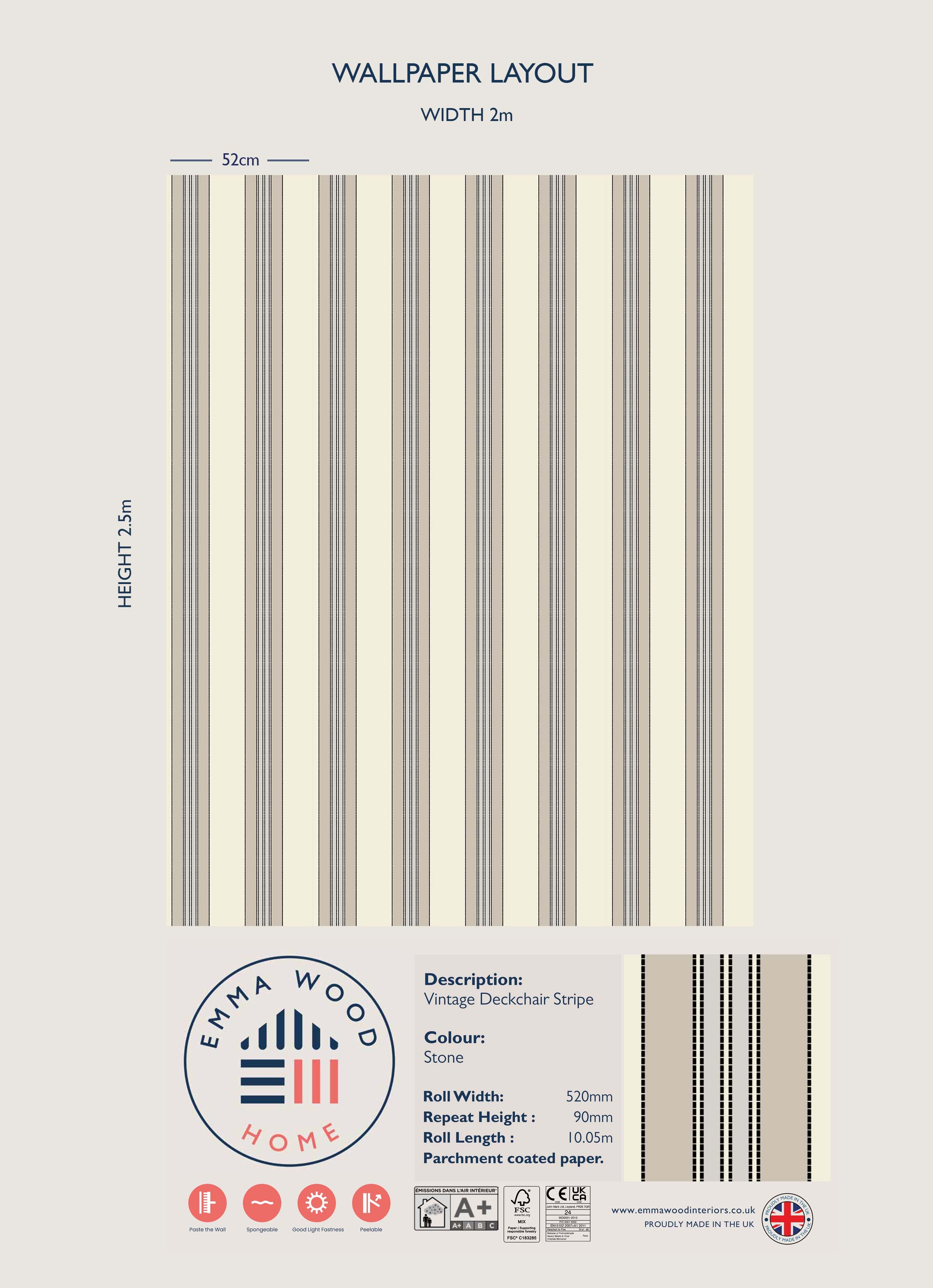 Vintage Deckchair - STONE