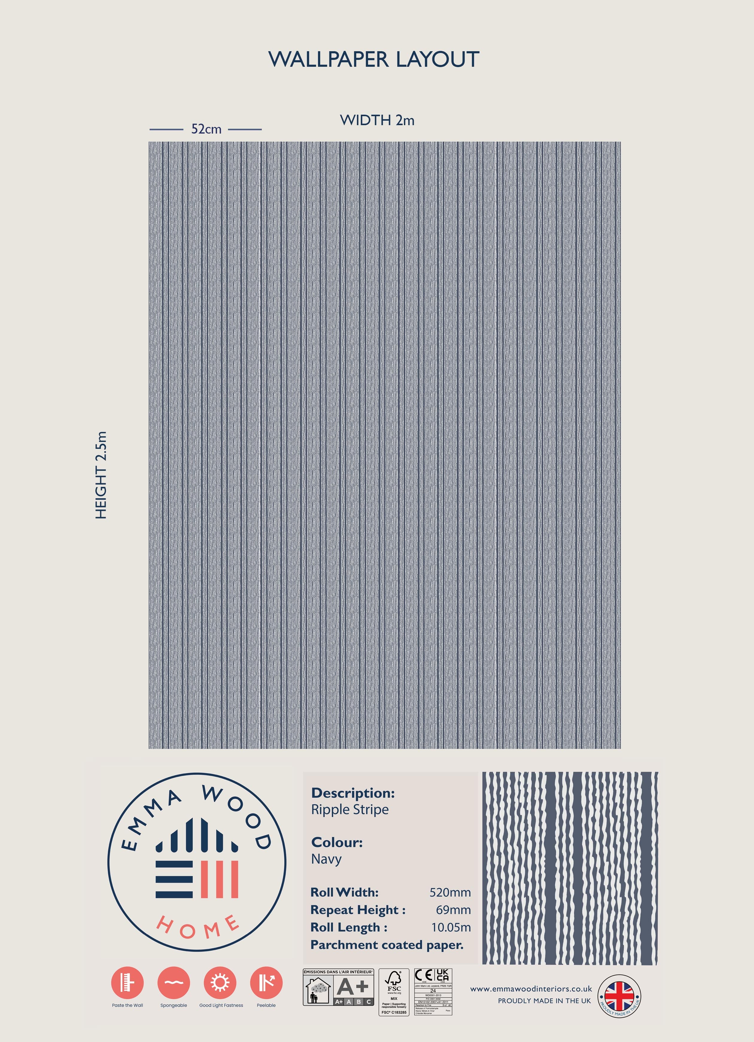 Ripple Stripe - NAVY