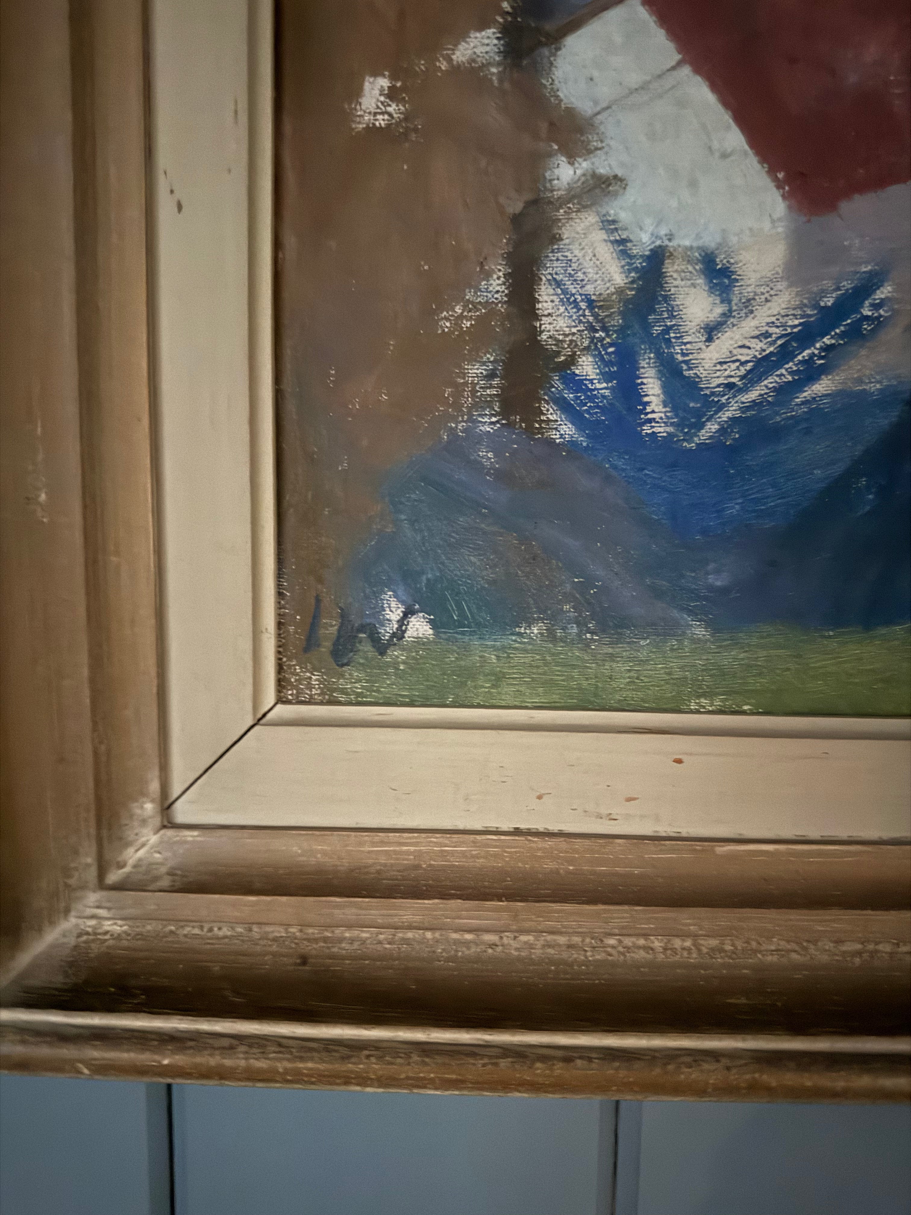 ISABELLA WRANGEL. Kustby ( Coastal Village ) , oil on canvas, monogram signed.