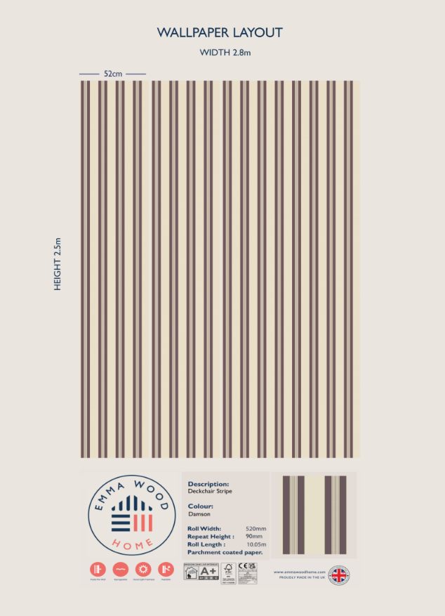 Vintage Deckchair - Damson