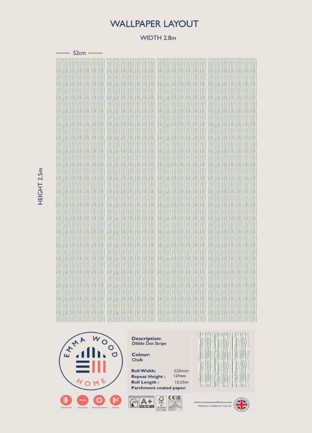 Dibble Dot Stripe - Chalk