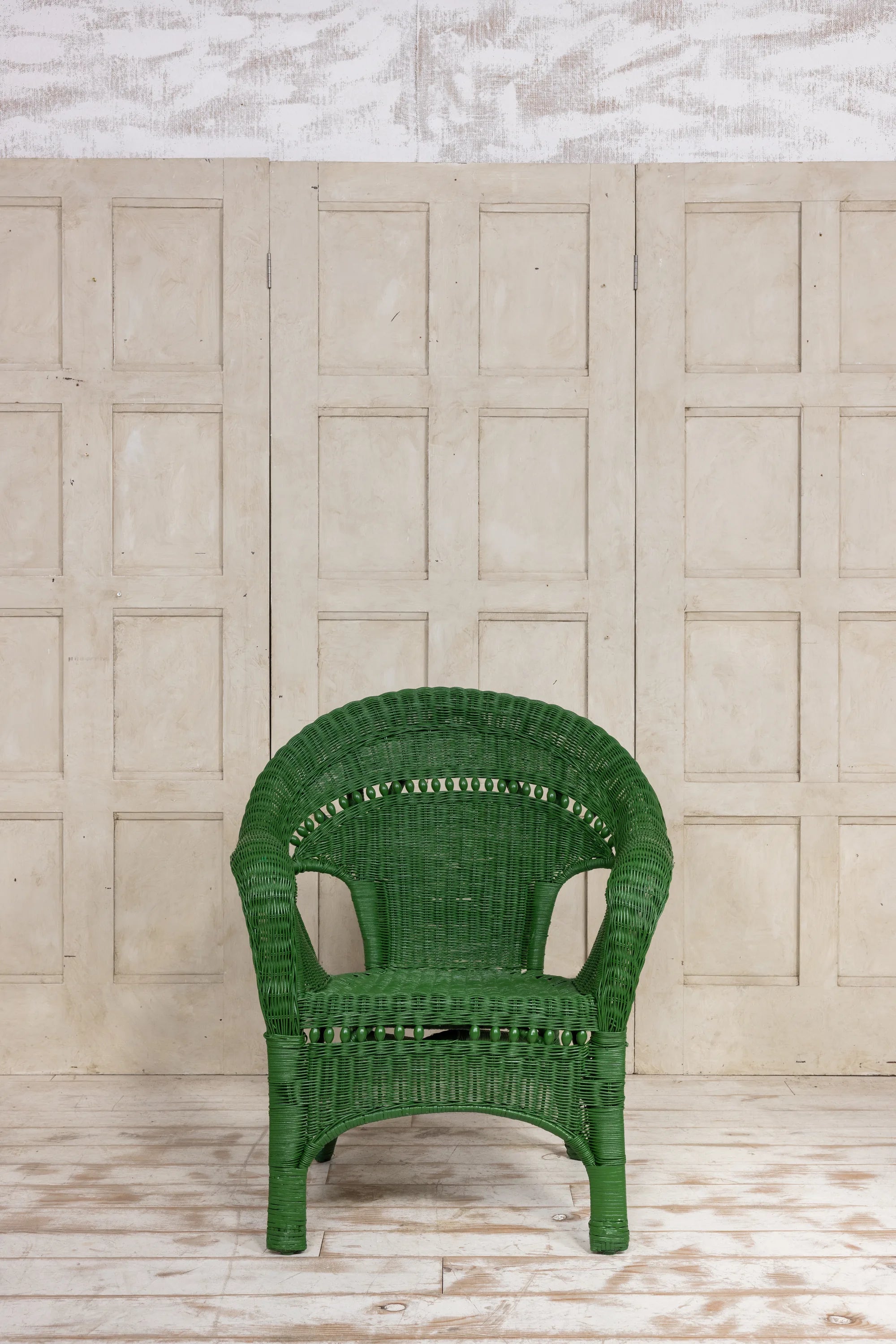 Pair of vintage coastal woven rattan lounge chairs. 1920's