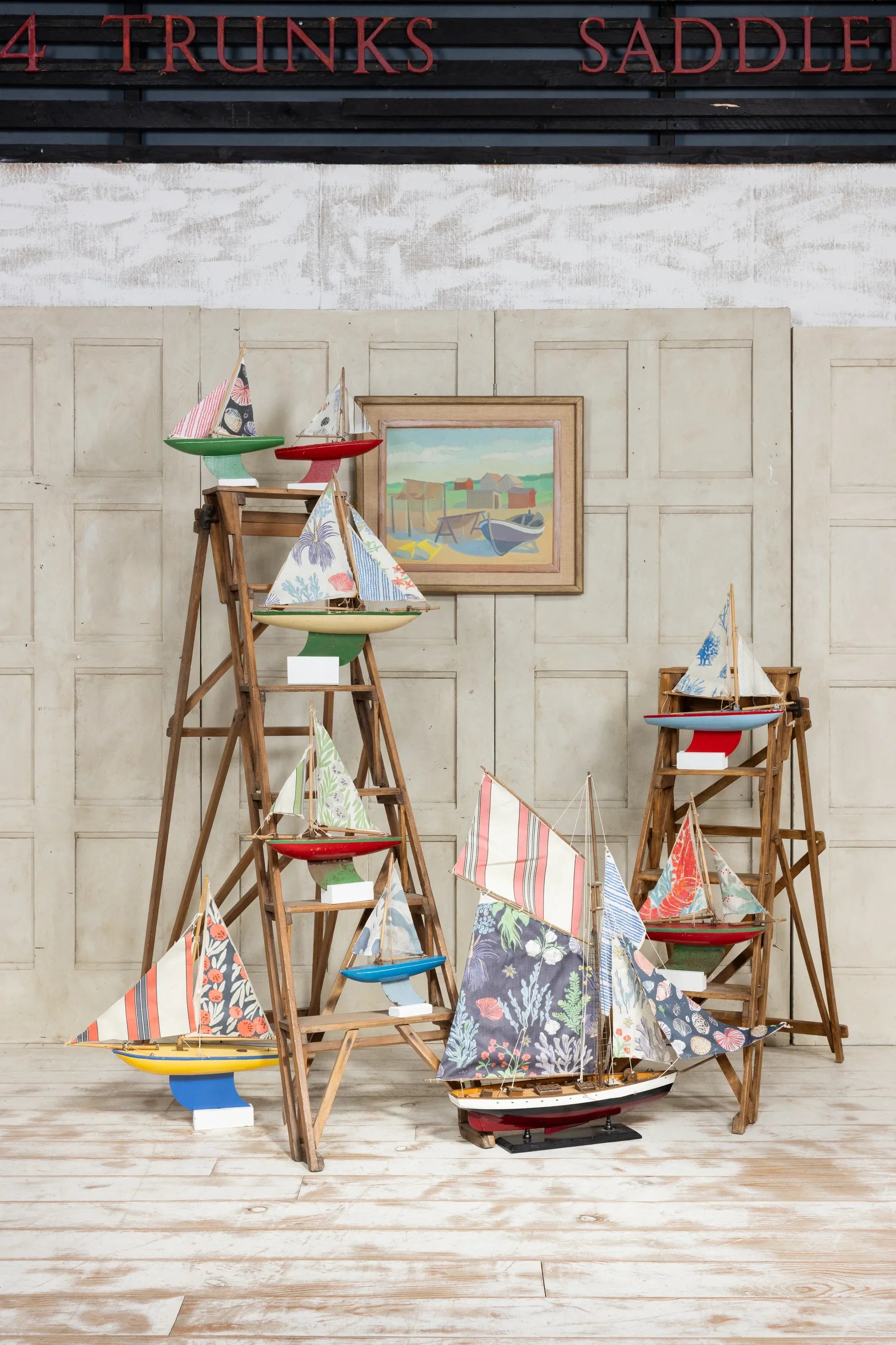 Vintage Swedish boat painting