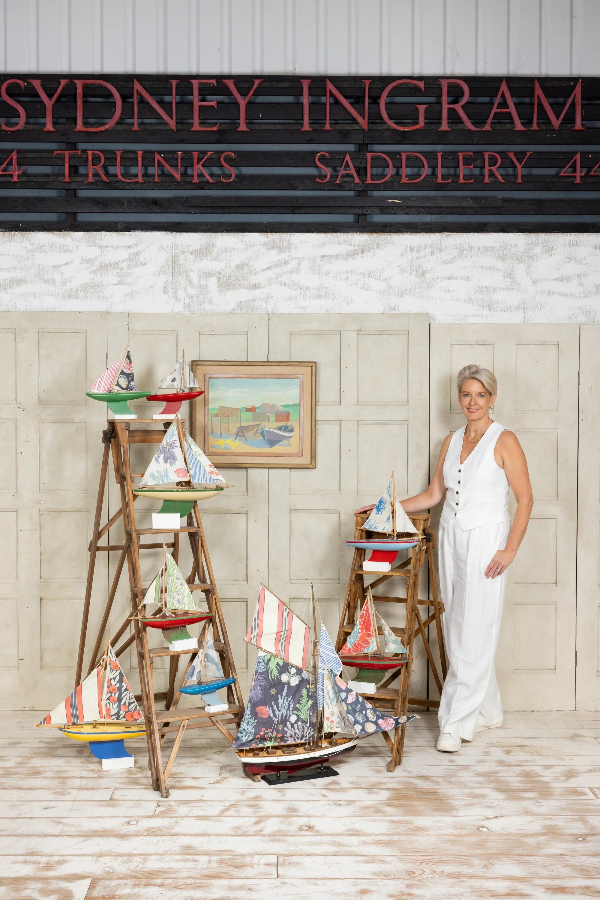 Vintage Swedish boat painting