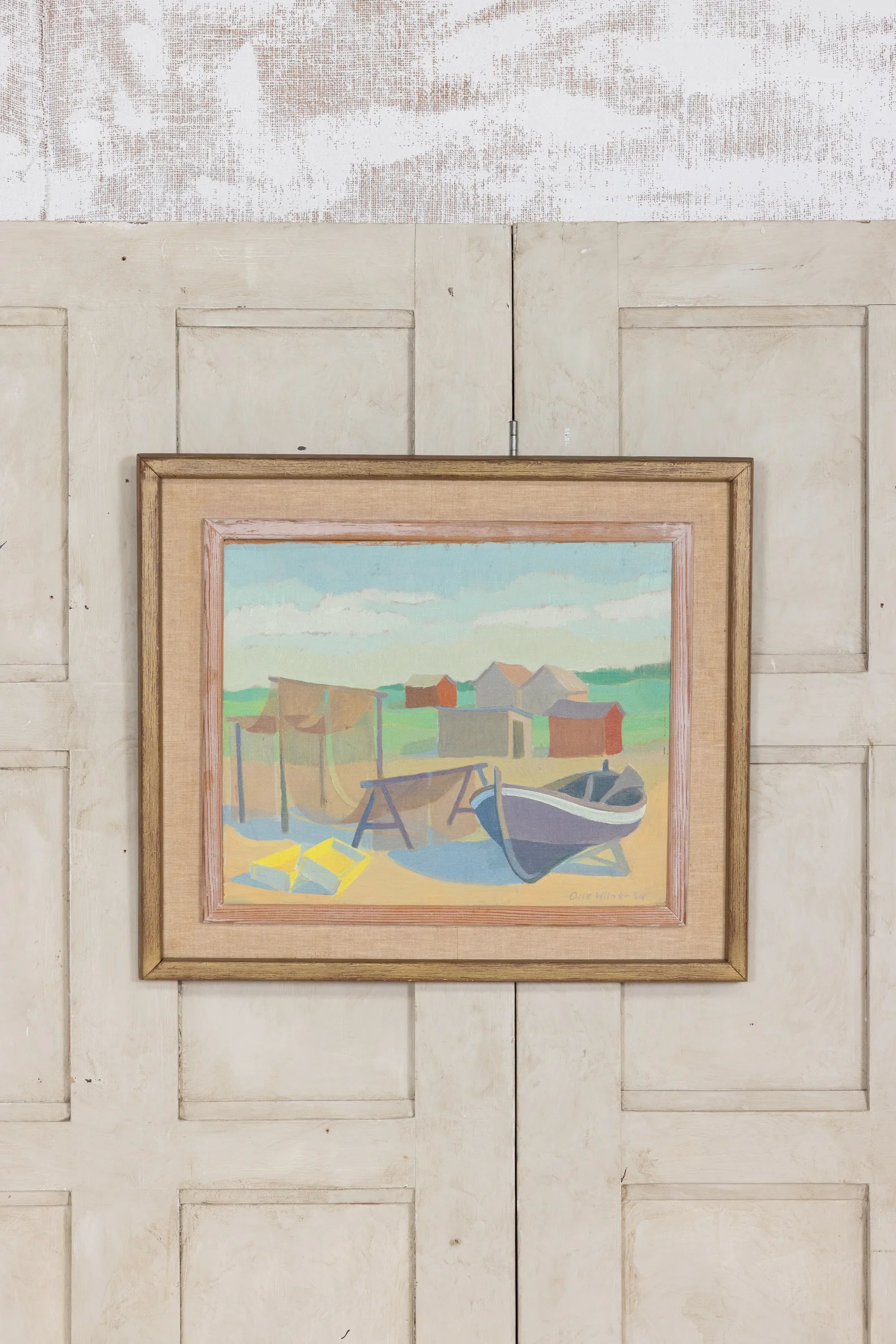 Vintage Swedish boat painting