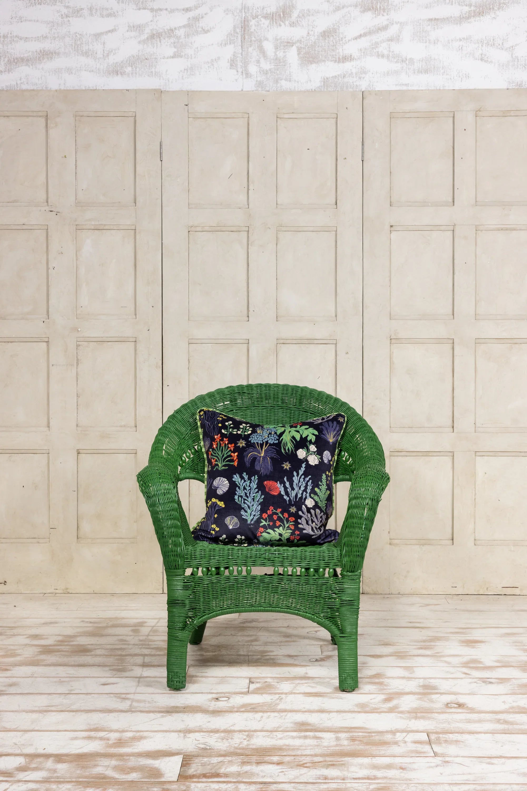 Aster & Cockle Piped Velvet Cushion Medium