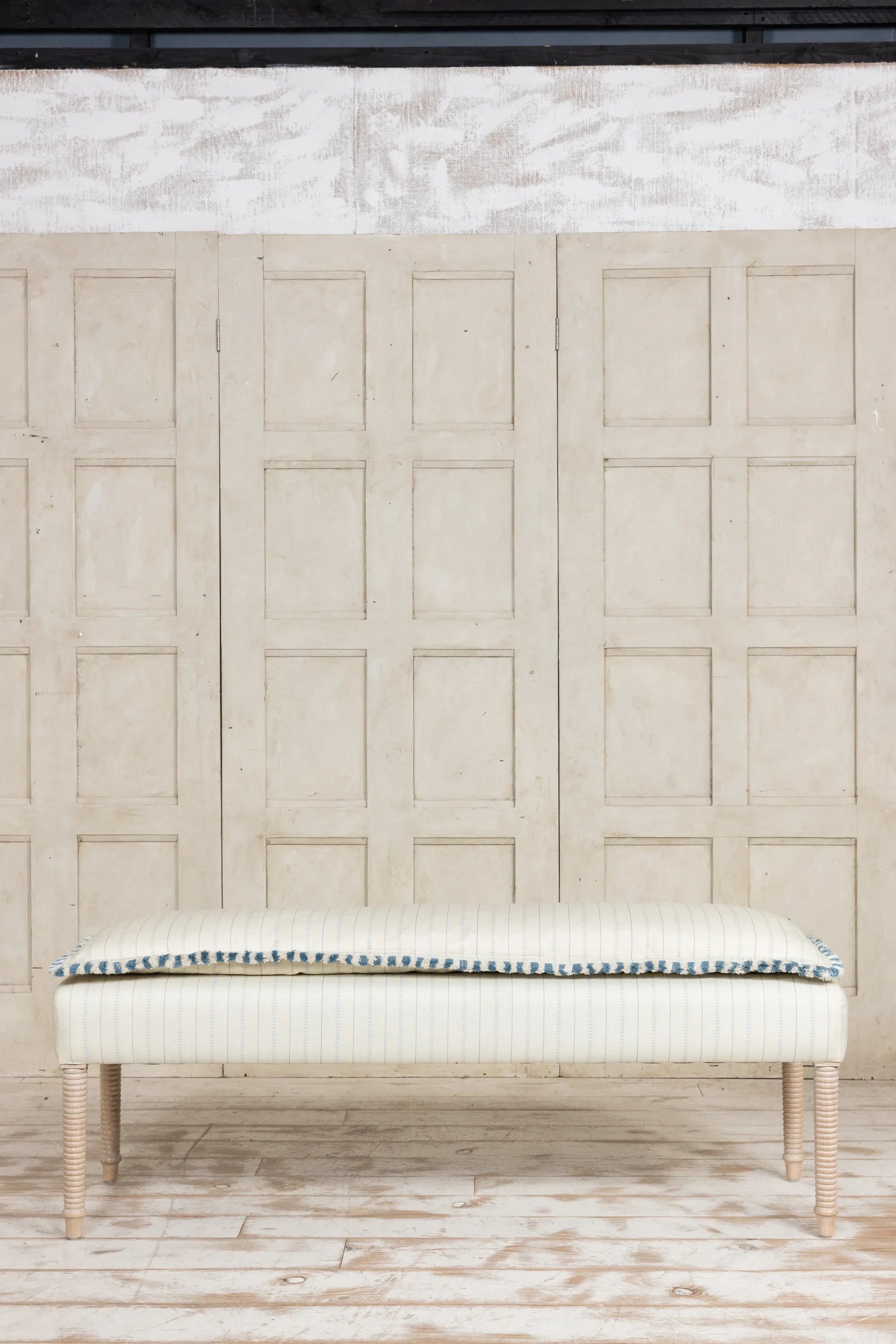 Rope Twist Bench with piped feather cushion