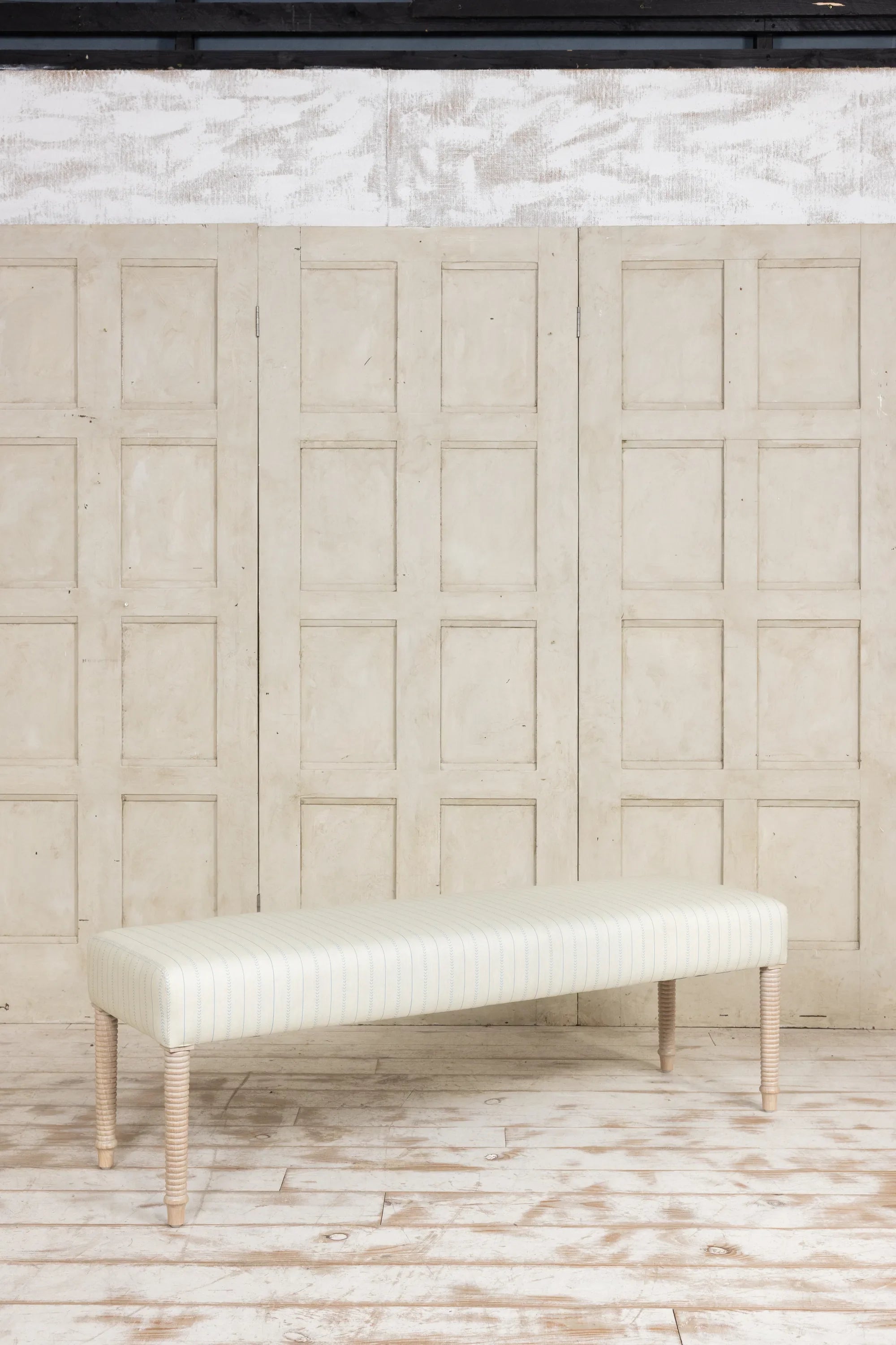 Rope Twist Bench with piped feather cushion