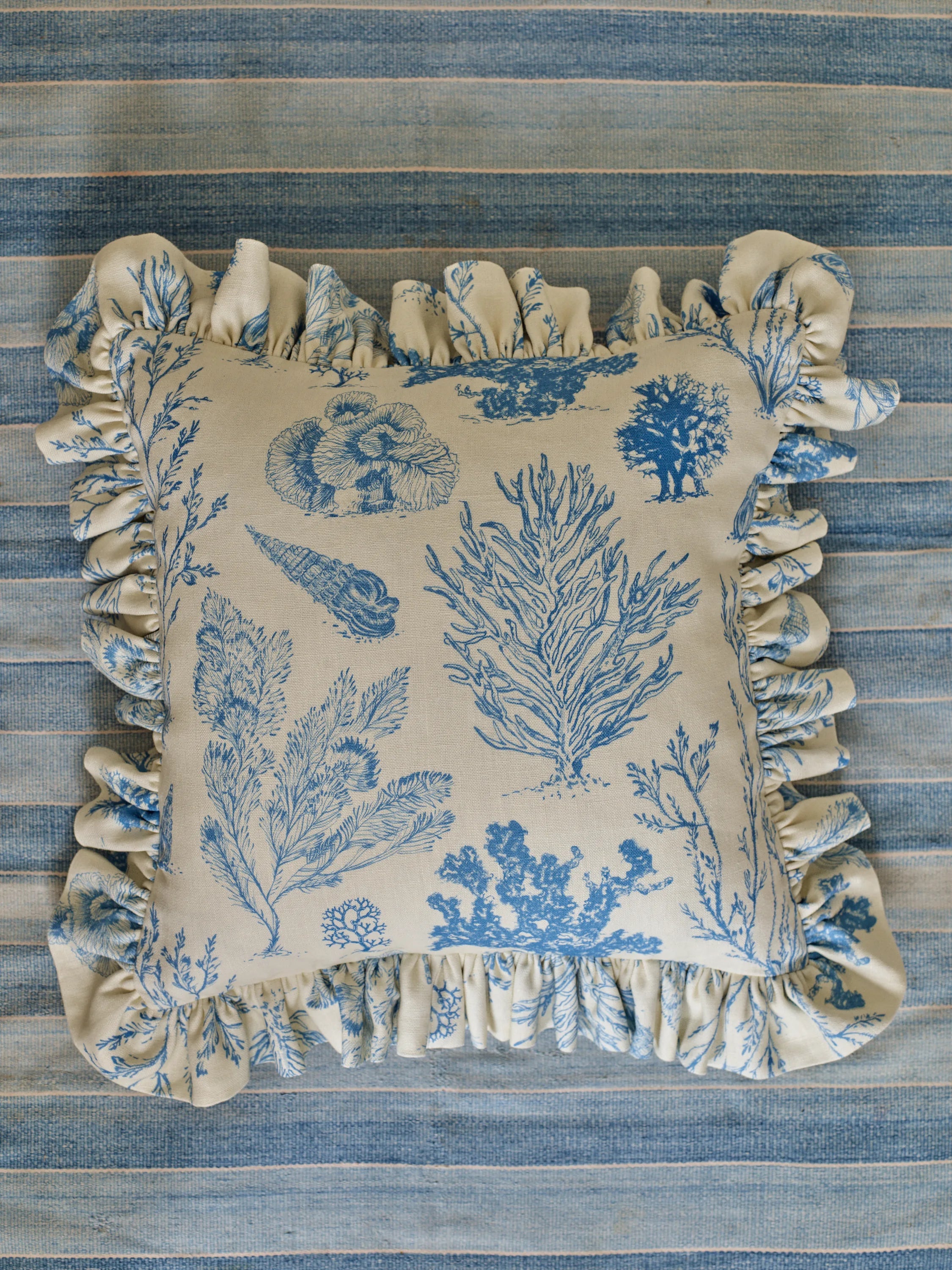 Coral Etchings Frilled Cushion Medium