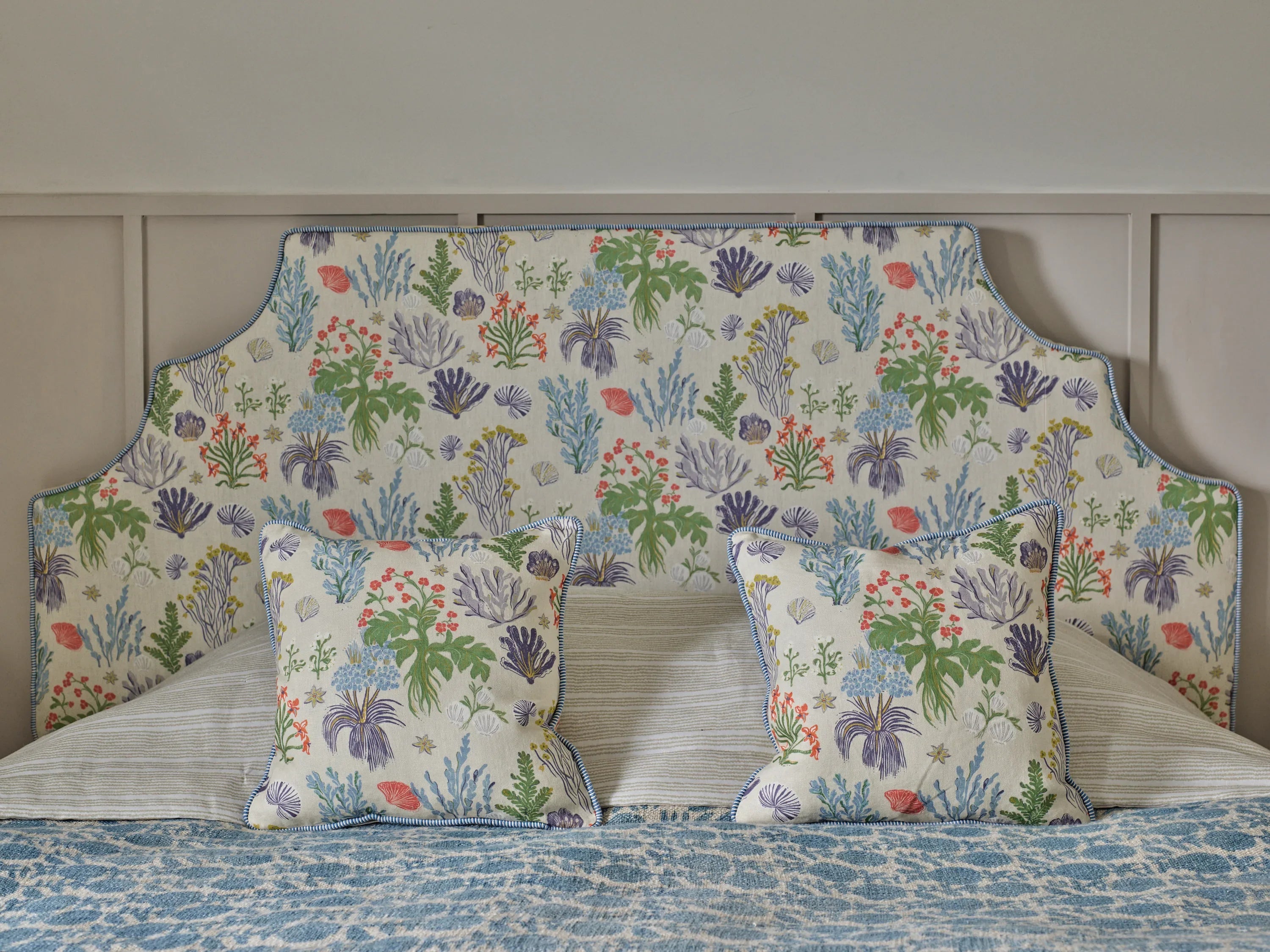 Aster & Cockle Piped Linen Cushion Medium