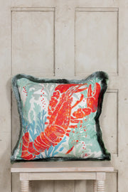 Lobster Fringed Cushion Medium