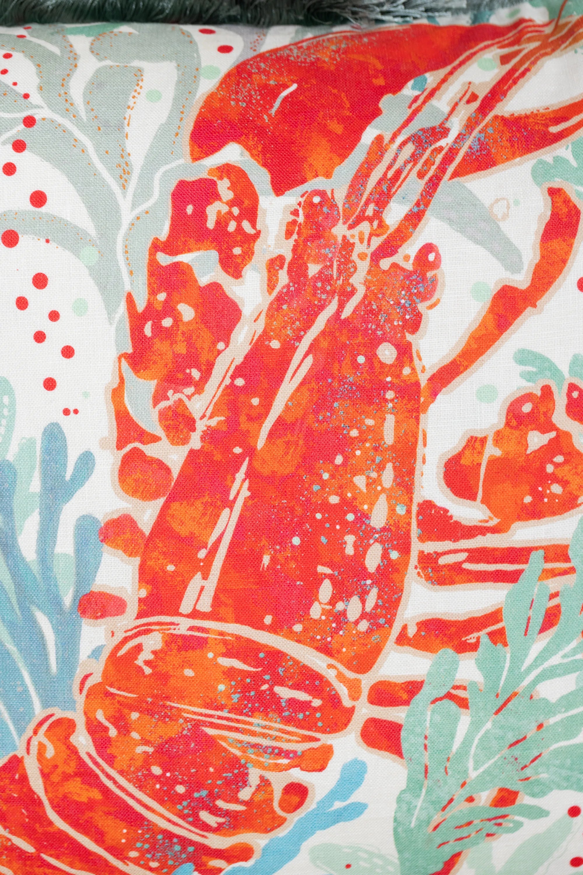 Lobster Fringed Cushion Medium