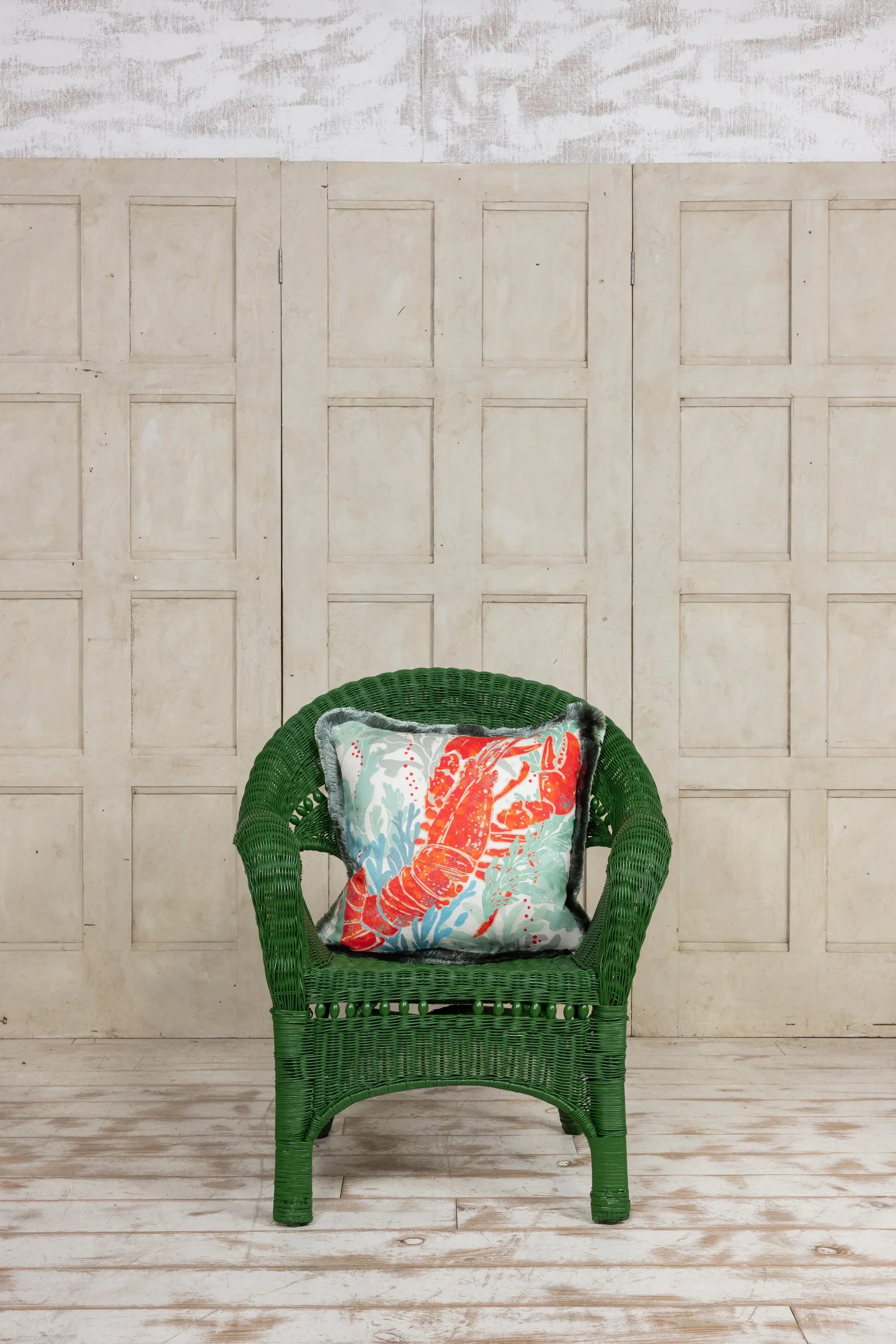 Lobster Fringed Cushion Medium