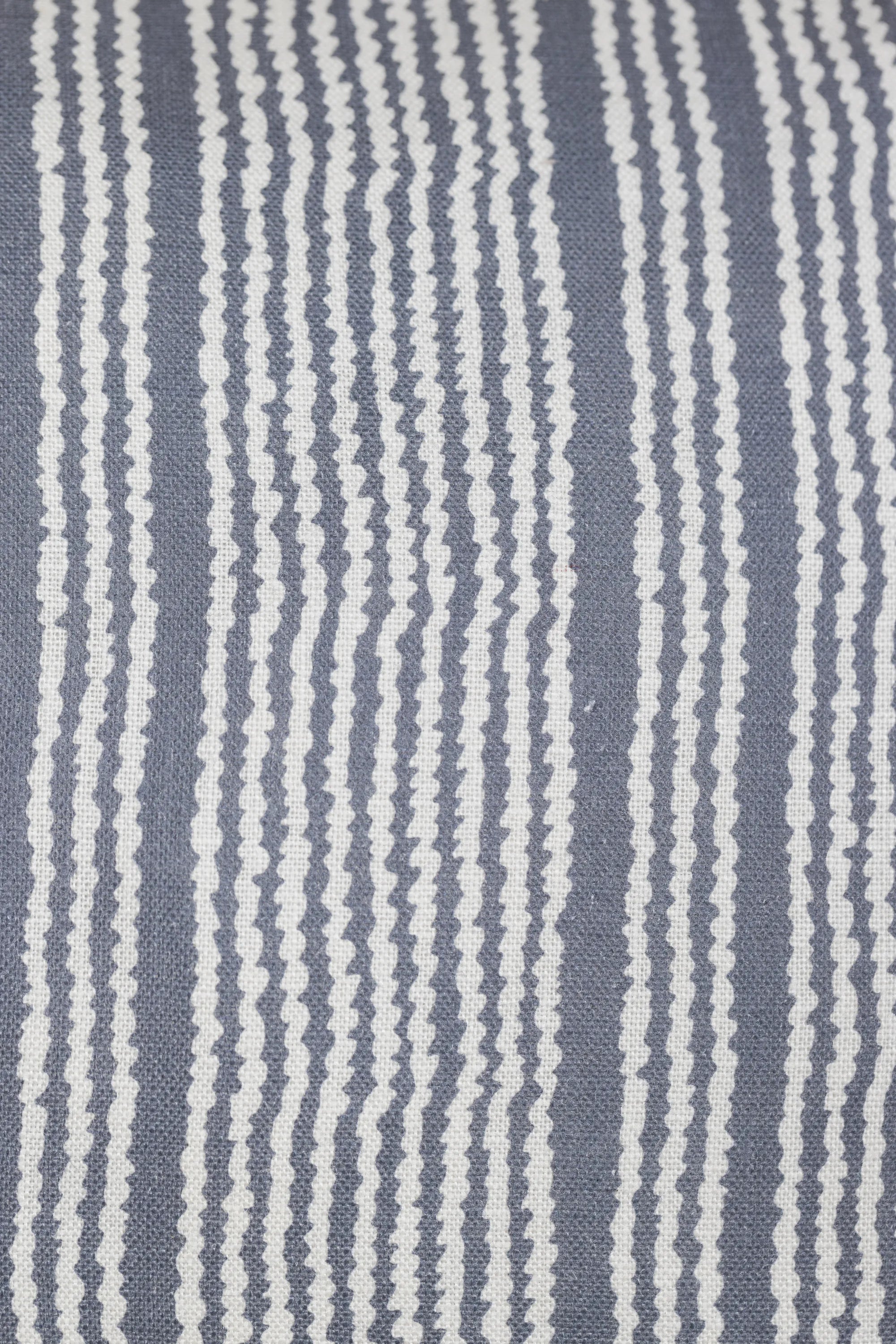 Navy Ripple Stripe Piped Cushion Medium