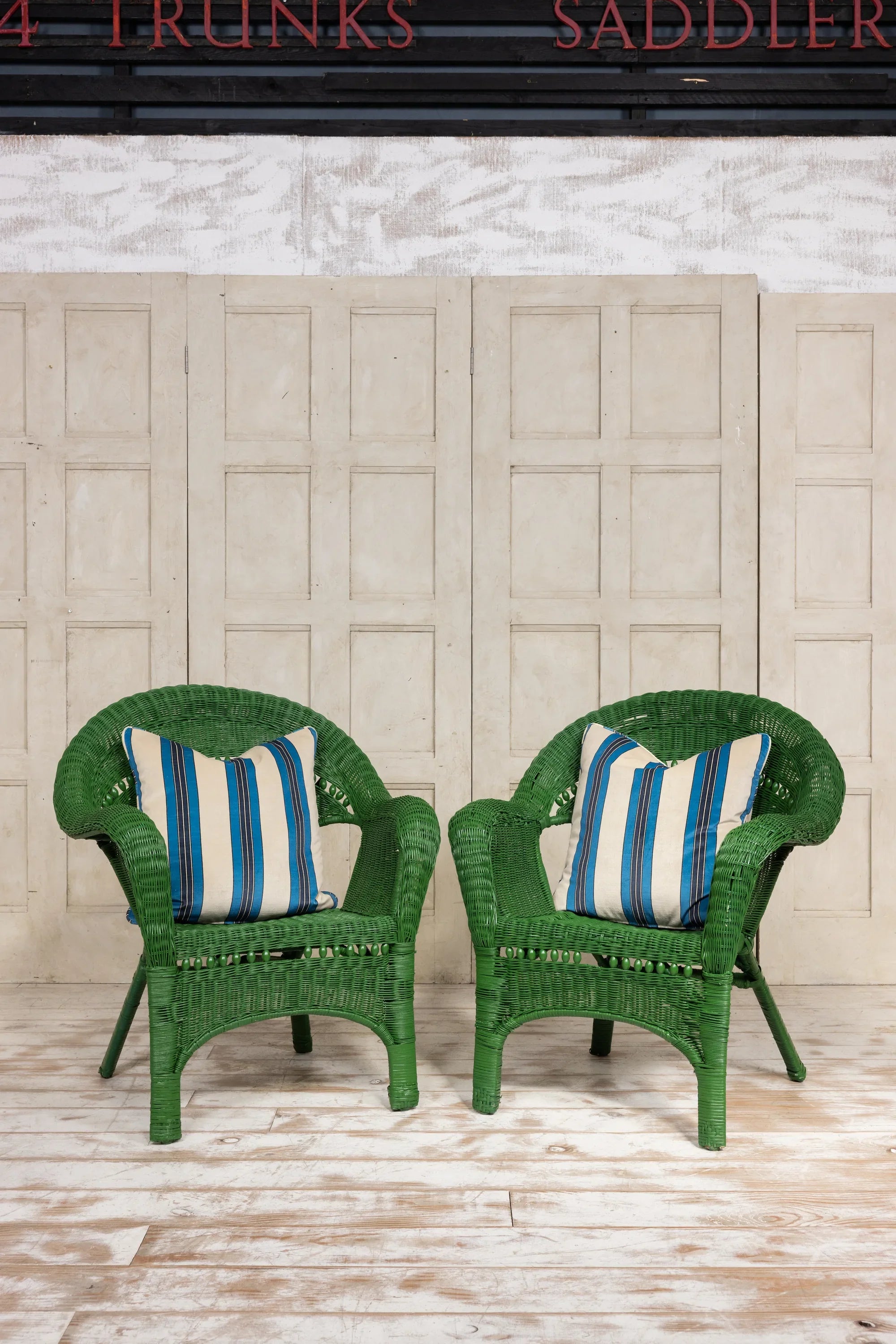 Cobalt Vintage Deckchair Self Piped Cushion Medium